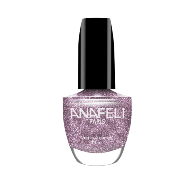 Vernis à ongles parme scintillant – Anafeli Paris 14ml pinceau large