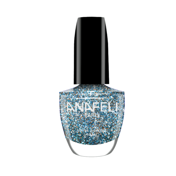 Vernis à ongles pailleté multicolore – Anafeli Paris 14ml top coat scintillant