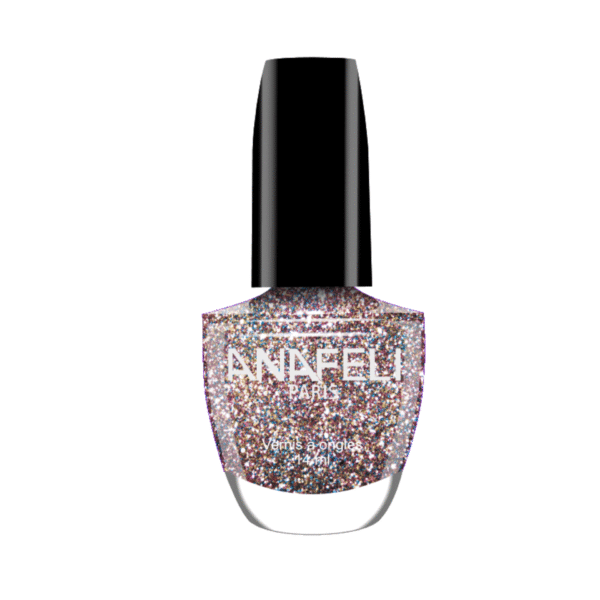 Vernis à ongles pailleté bleu et rose – Anafeli Paris 14ml transparent scintillant